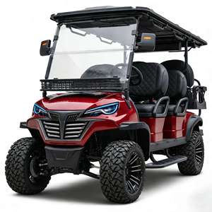 6 Person Electric Hunting Buggy 4+2 Lifted Golf Cart 4x4 Off Road Electric Vehicle With Camouflage Color for Wilderness Use